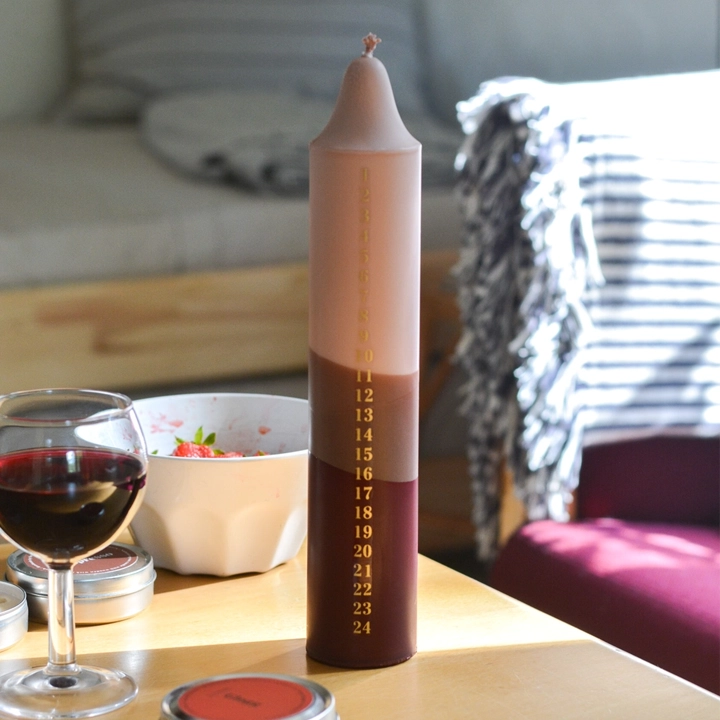 Adventslys Beige/Brown/Red - Nordtrice Candles