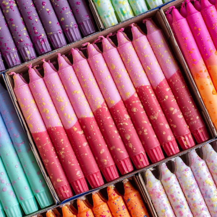 Stearinlys - Summer Vibes / Pink & Red Yellow Confetti - Nordtrice Candles